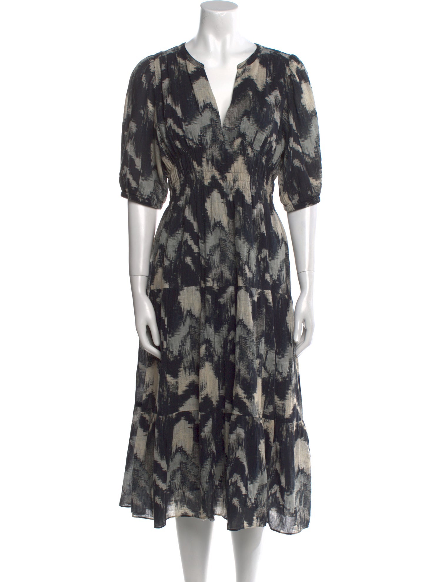 BA&SH Tie-Dye Print Midi Length Dress